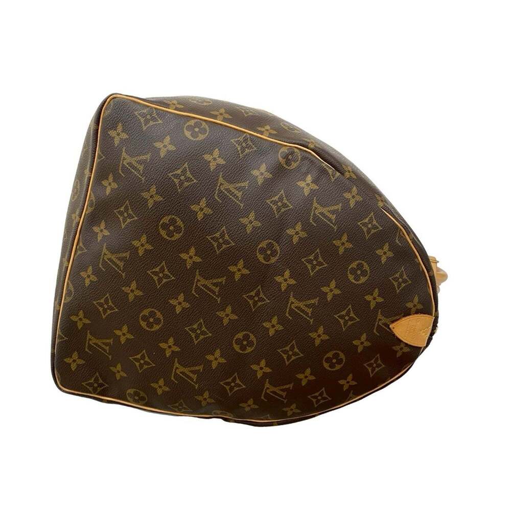 LOUIS VUITTON Authentic Brown Monogram Leather Keepall 55 Boston Bag - Picture 6 of 9